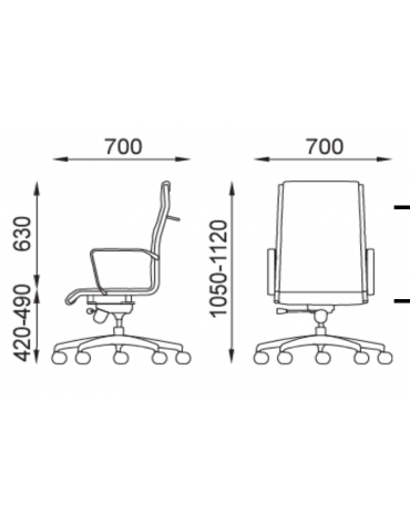 Poltrona direzionale con braccioli - cuciture lineari e rivestimento ignifugo - Meccanismo a gas oscillante - CAM
