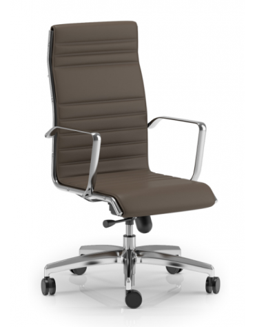 Poltrona direzionale con braccioli - cuciture lineari e rivestimento ignifugo - Meccanismo a gas oscillante - CAM