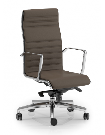 Poltrona direzionale con braccioli - cuciture lineari e rivestimento ignifugo - Gas oscillante fulcro avanzato - CAM