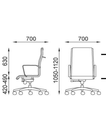 Poltrona direzionale con braccioli - cuciture lineari e rivestimento ignifugo - Gas oscillante fulcro avanzato - CAM