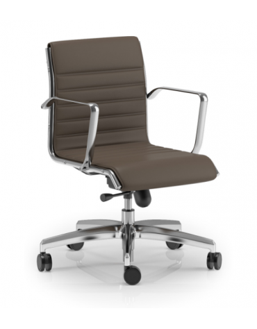 Poltrona semidirezionale con braccioli - cuciture lineari e rivestimento ignifugo - Meccanismo a gas oscillante - CAM