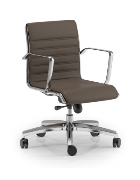 Poltrona semidirezionale con braccioli - cuciture lineari e rivestimento ignifugo - Meccanismo a gas oscillante - CAM