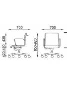 Poltrona semidirezionale con braccioli - cuciture lineari e rivestimento ignifugo - Meccanismo a gas oscillante - CAM