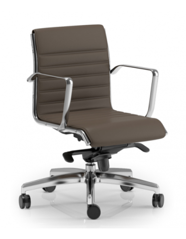 Poltrona semidirezionale con braccioli - cuciture lineari e rivestimento ignifugo - Gas oscillante fulcro avanzato - CAM