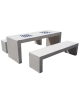Set pic nic  in graniglia di marmo antidegrado colore a scelta - tavolo cm 200x80x80h e 2 panche cm 200x50x50h - Con scacchiera