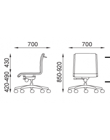Poltrona visitatore girevole - cuciture lineari e rivestimento ignifugo - Piastra a gas - Certificata CAM