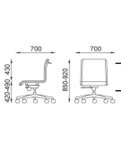 Poltrona visitatore girevole - cuciture lineari e rivestimento ignifugo - Meccanismo a gas oscillante - CAM