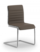 Poltrona visitatore a slitta, struttura in alluminio - senza braccioli - cuciture lineari e rivestimento ignifugo - CAM