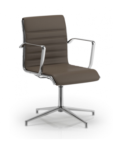 Poltrone visitatore girevole su base 4 razze con braccioli fissi - cuciture lineari e rivestimento ignifugo - Certificata CAM