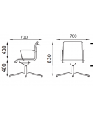 Poltrone visitatore girevole su base 4 razze con braccioli fissi - cuciture lineari e rivestimento ignifugo - Certificata CAM