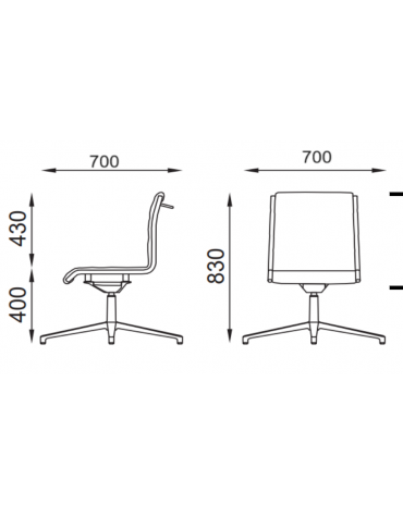 Poltrone visitatore girevole su base 4 razze - senza braccioli - cuciture lineari e rivestimento ignifugo - Certificata CAM