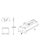 Cappa centrale inox professionale per ristorazione cm 130x120x45