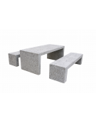 Set pic nic in cemento colore Grigio pietra - composto da 1 tavolo cm 200x80x80h e 2 panche cm 200x50x50h - Conforme ai CAM