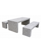 Set pic nic in cemento colore Grigio pietra - composto da 1 tavolo cm 200x80x80h e 2 panche cm 200x50x50h - Conforme ai CAM