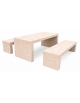 Set pic nic in cemento colore Bianco travertino - composto da 1 tavolo cm 200x80x80h e 2 panche cm 200x50x50h - CAM