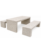 Set pic nic in cemento colore Grigio sabbiato - composto da 1 tavolo cm 200x80x80h e 2 panche cm 200x50x50h - Conforme ai CAM