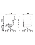 Poltrona direzionale con cuscini imbottiti e braccioli - rivestimento ignifugo - Meccanismo a gas oscillante - CAM