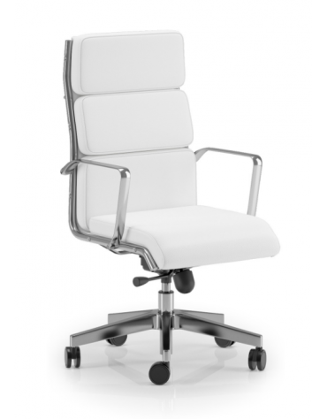 Poltrona direzionale con cuscini imbottiti e braccioli - rivestimento ignifugo - Meccanismo a gas oscillante - CAM