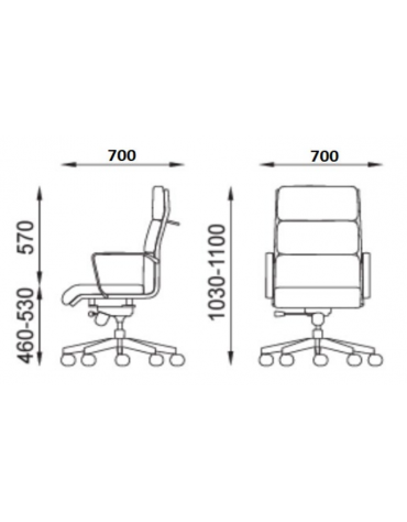 Poltrona direzionale con cuscini imbottiti e braccioli - rivestimento ignifugo - Gas oscillante fulcro avanzato - CAM