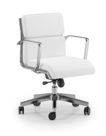 Poltrona semidirezionale con cuscini imbottiti e braccioli - rivestimento ignifugo - Meccanismo a gas oscillante - CAM