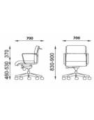 Poltrona semidirezionale con cuscini imbottiti e braccioli - rivestimento ignifugo - Gas oscillante fulcro avanzato - CAM