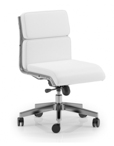 Poltrona visitatore girevole con cuscini imbottiti - rivestimento ignifugo - Meccanismo a gas oscillante - CAM