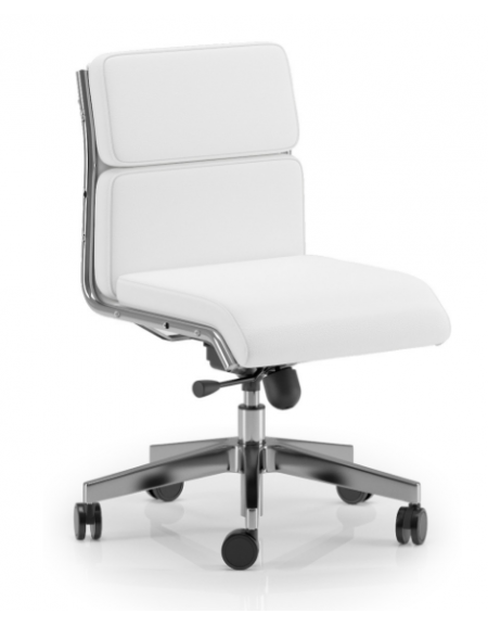 Poltrona visitatore girevole con cuscini imbottiti - rivestimento ignifugo - Meccanismo a gas oscillante - CAM