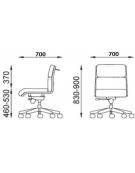 Poltrona visitatore girevole con cuscini imbottiti - rivestimento ignifugo - Meccanismo a gas oscillante - CAM