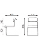 Poltrona visitatore a slitta, struttura in alluminio - senza braccioli - rivestimento ignifugo - Certificata CAM