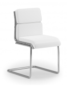 Poltrona visitatore a slitta, struttura in alluminio - senza braccioli - rivestimento ignifugo - Certificata CAM