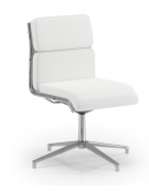 Poltrona visitatore girevole su base 4 razze con schienale basso - rivestimento ignifugo - Certificata CAM