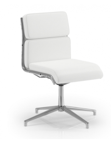 Poltrona visitatore girevole su base 4 razze con schienale basso - rivestimento ignifugo - Certificata CAM