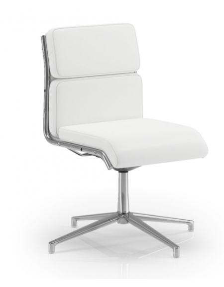 Poltrona visitatore girevole su base 4 razze con schienale basso - rivestimento ignifugo - Certificata CAM