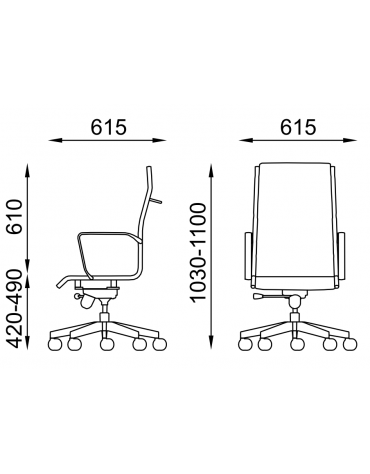 Poltrona direzionale con braccioli - sedile e schienale imbottito e rivestimento ignifugo - Piastra a gas - Certificata CAM