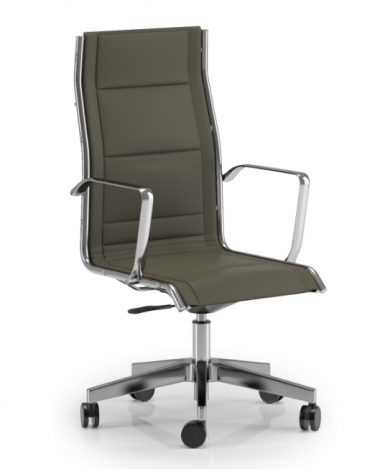 Poltrona direzionale con braccioli - sedile e schienale imbottito e rivestimento ignifugo - Piastra a gas - Certificata CAM