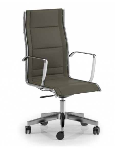 Poltrona direzionale con braccioli - sedile e schienale imbottito e rivestimento ignifugo - Piastra a gas - Certificata CAM