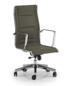 Poltrona direzionale con braccioli - sedile e schienale imbottito e rivestimento ignifugo - Meccanismo a gas oscillante