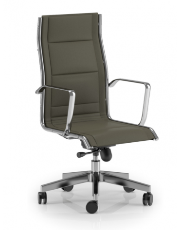 Poltrona direzionale con braccioli - sedile e schienale imbottito e rivestimento ignifugo - Meccanismo a gas oscillante