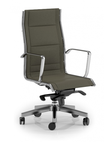 Poltrona direzionale con braccioli - sedile e schienale imbottito e rivestimento ignifugo - Gas oscillante fulcro avanzato