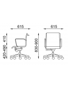 Poltrona semidirezionale con braccioli - sedile e schienale imbottito e rivestimento ignifugo - Meccanismo a gas oscillante