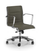 Poltrona semidirezionale con braccioli - sedile e schienale imbottito e rivestimento ignifugo - Meccanismo a gas oscillante