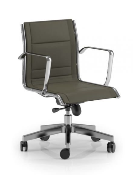 Poltrona semidirezionale con braccioli - sedile e schienale imbottito e rivestimento ignifugo - Meccanismo a gas oscillante