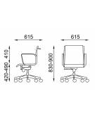 Poltrona semidirezionale con braccioli - sedile e schienale imbottito e rivestimento ignifugo - Gas oscillante fulcro avanzato