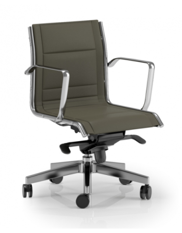 Poltrona semidirezionale con braccioli - sedile e schienale imbottito e rivestimento ignifugo - Gas oscillante fulcro avanzato