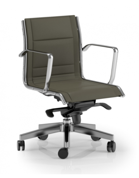 Poltrona semidirezionale con braccioli - sedile e schienale imbottito e rivestimento ignifugo - Gas oscillante fulcro avanzato