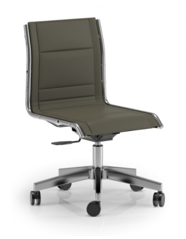 Poltrona visitatore girevole - senza braccioli - sedile e schienale imbottito e rivestimento ignifugo - Piastra a gas - CAM