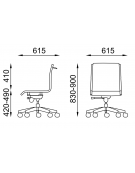 Poltrona visitatore girevole senza braccioli - sedile e schienale imbottito e rivestimento ignifugo -Meccanismo a gas oscillante