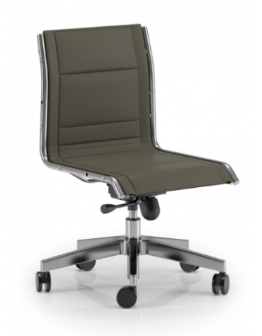 Poltrona visitatore girevole senza braccioli - sedile e schienale imbottito e rivestimento ignifugo -Meccanismo a gas oscillante