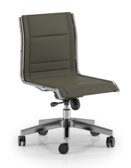 Poltrona visitatore girevole senza braccioli - sedile e schienale imbottito e rivestimento ignifugo -Meccanismo a gas oscillante