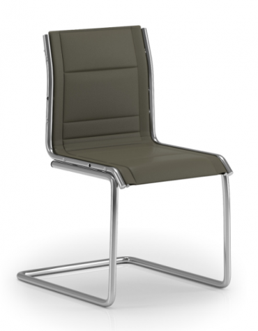 Poltrona visitatore a slitta - senza braccioli - sedile e schienale imbottito e rivestimento ignifugo - Certificata CAM